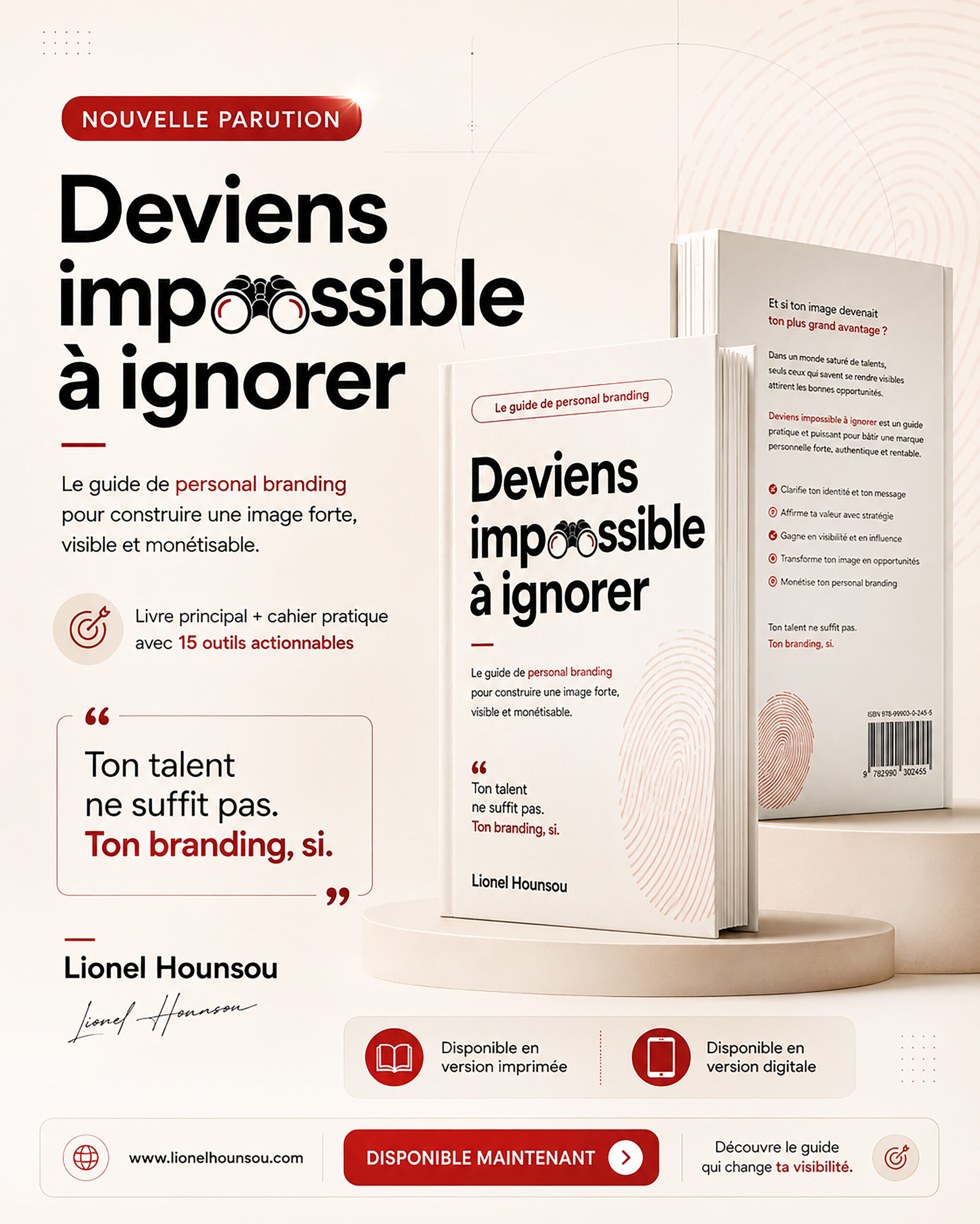 Couverture du livre Deviens impossible à ignorer de Lionel Hounsou